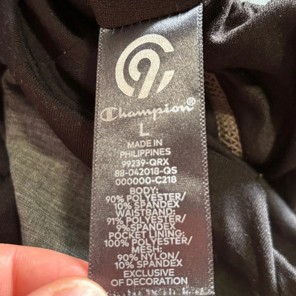 Champion C9 Athletic Shorts Black Grey Lined Zip Pocket - Picture 6 of 11